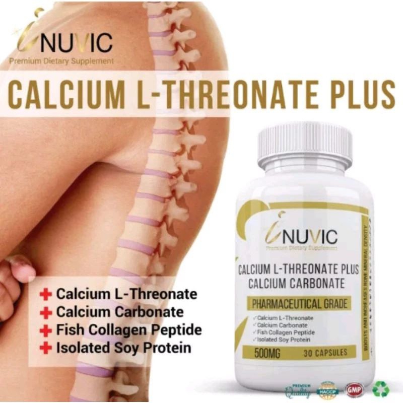 อาหารเสริมแคลเซียม Calcium L-Threonate Plus Calcium Carbonate, Collagen 30 แคปซูล