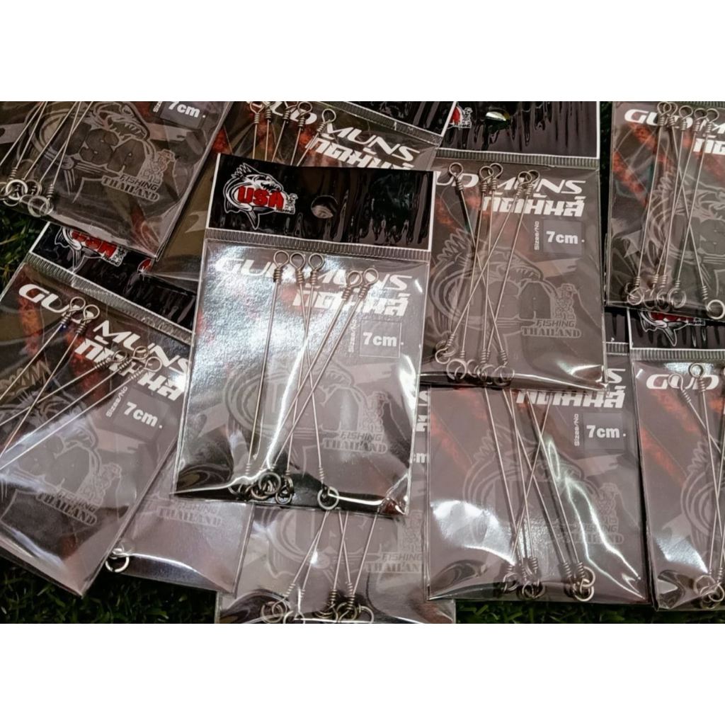 ลวด กันฟันปลา กัดมันส์ มาพร้อมสปิทริง เเข็งเเรงทนทาน ขนาดลวด 1 mm. ยาว 7 cm usa