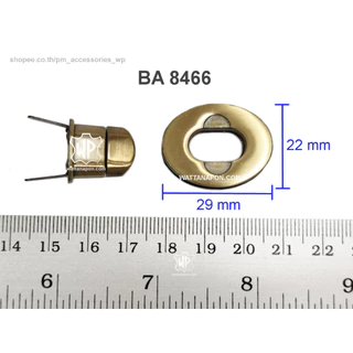 BA 8466 ตัวล็อคฝากระเป๋า แบบหัวลูกบิด ขนาด29x22mm. Zinc Alloy Handbag/Purse Snap Lock