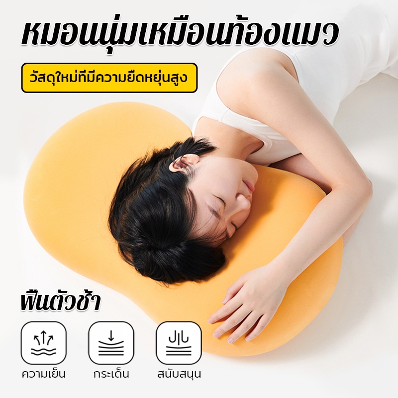 หมอนเมมโมรี่ หมอนรองท้องแมว หมอนเมมโมรี่โฟม Healthy Sleeping Contour 55 x 35 ซม. หมอนเก้าอี้ หมอนหนุน