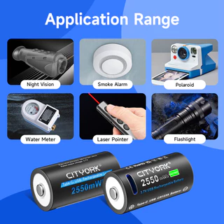 PALO 16340/16350 แบตเตอรี่ CR123A แบตเตอรี่ Li-Ion USB Type-C ชาร์จแบบชาร์จไฟได้แบตเตอรี่