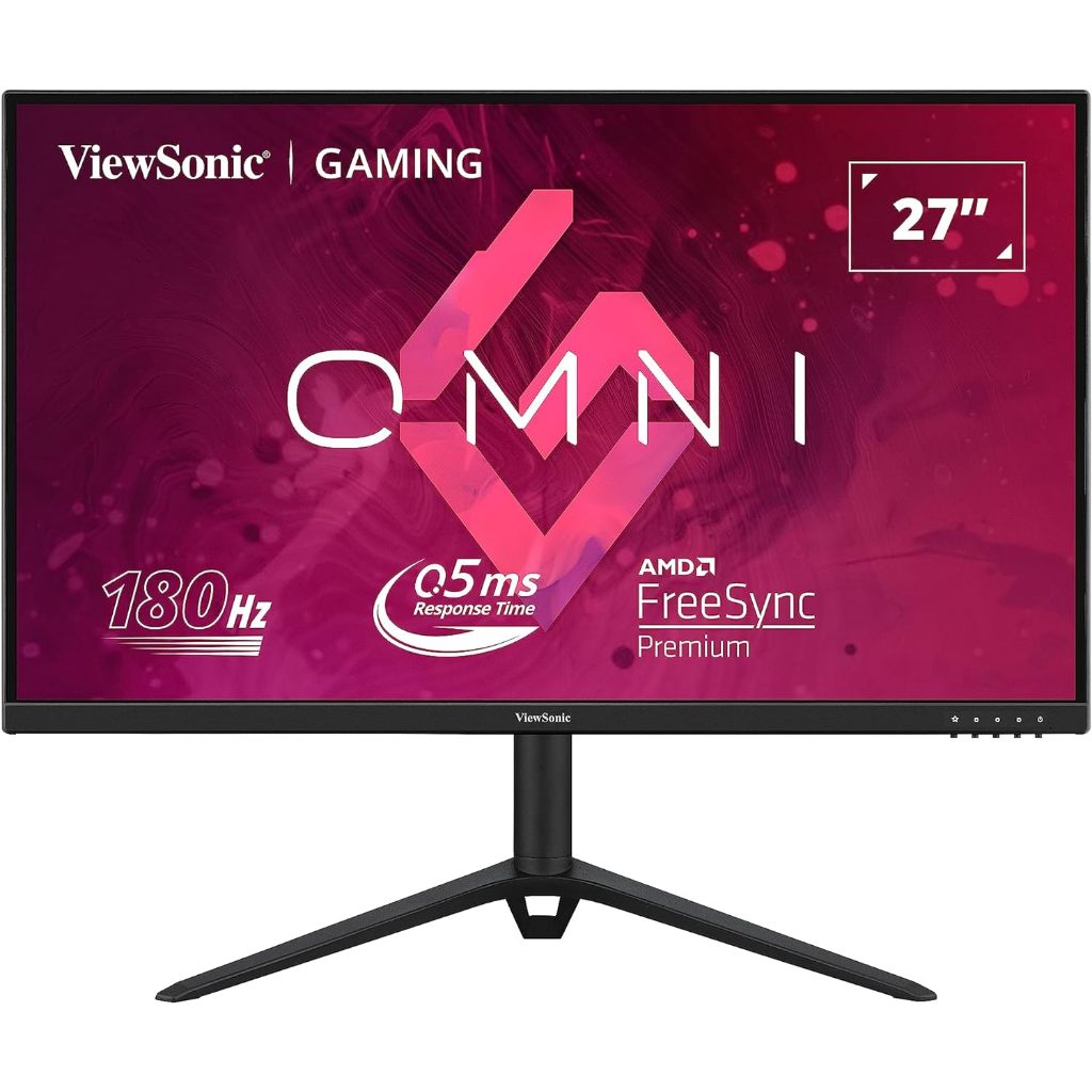 ViewSonic VX2728J 27 Inch Gaming Monitor 180hz 0.5ms 1080p Fast IPS with FreeSync Premium, , HDMI, DisplayPort, Black
