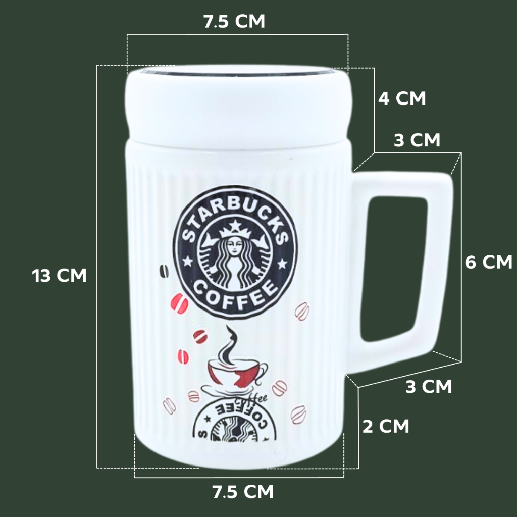 แก้วเซรามิค (พร้อมฝา) ความจุ16ออนซ์ เก็บอุณหภูมิได้นาน ตัวแก้วมีหูจับ ใช้งานง่าย แข็งแรง สินค้าพร้อมจัดส่ง - รูปที่ 2