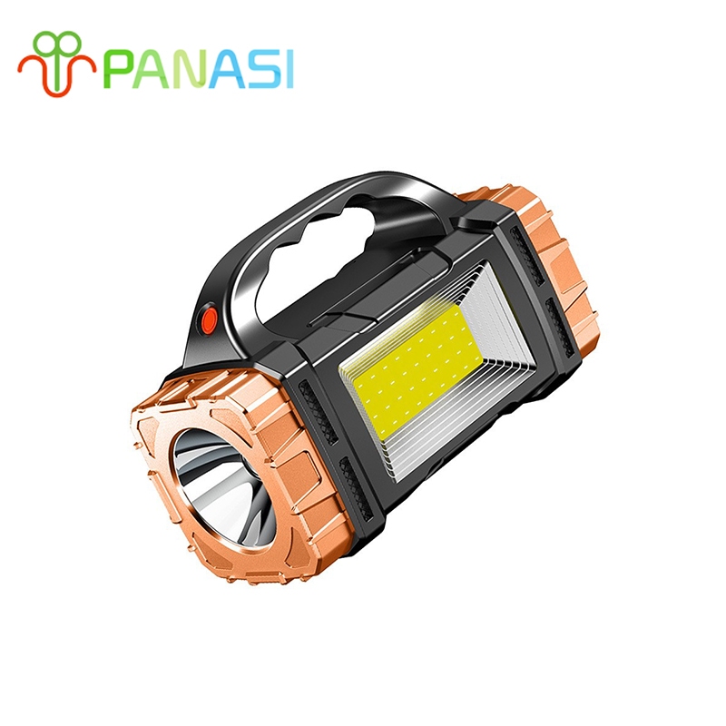 Panasi ไฟฉาย โซล่าเซลล์ ใหญ่ ไฟฉุกเฉิน ไฟฉายแรงสูง กระปอกใหญ่ ไฟหน้า ไฟข้าง ไฟกระพริบ ไฟฉายLED