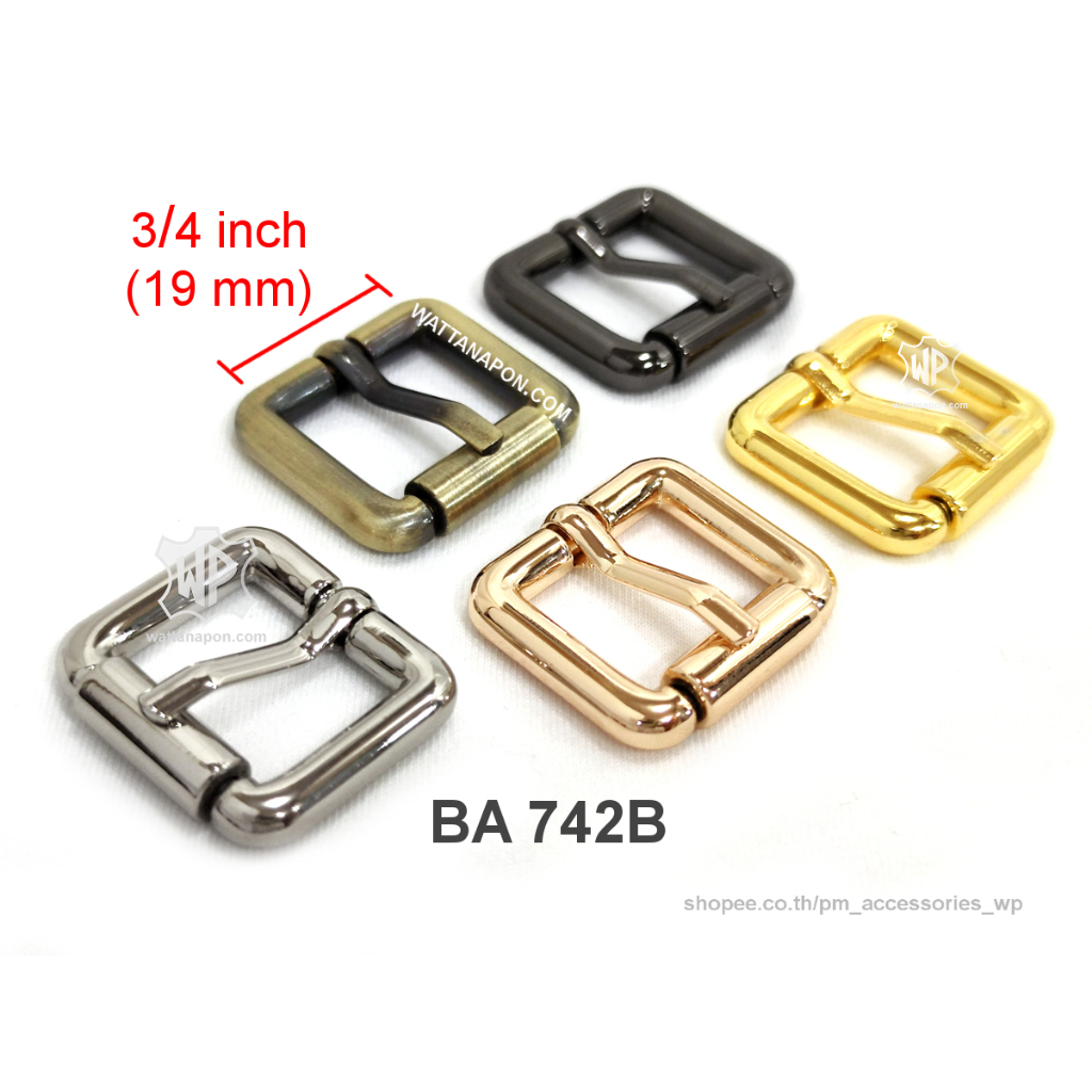 BA 742B หัวเข็มขัด ปรับสายกระเป๋า สำหรับสายกว้าง 3/4นิ้ว (19มม.) 1ชิ้น Buckle for 3/4 inch, 1 piece