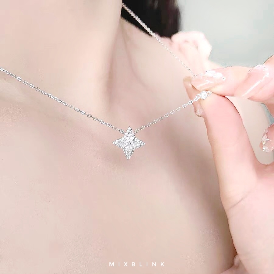 สร้อยคอ เงินแท้ 92.5% ส่งฟรี EMS ♡ รุ่น Sparkly ♡ - ( #I26 )