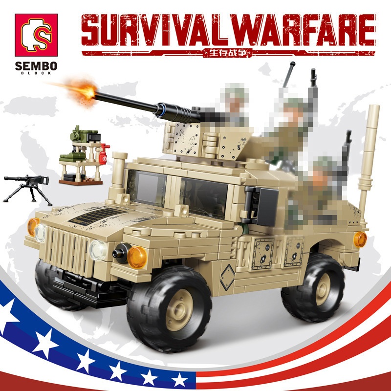 ProudNada Toys ตัวต่อ รถหุ้มเกราะ รถฮัมวี่ ทหาร S SEMBO BLOCK SURVIVAL WARFARE M1114 497 PCS 207121