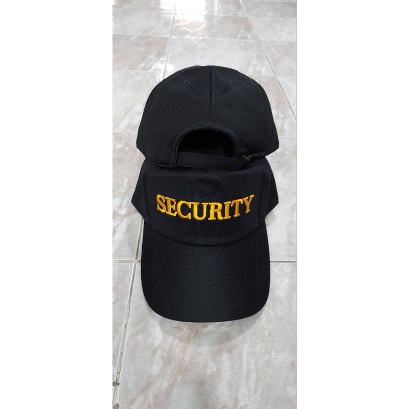หมวกSECURITY ปักดิ้นสีทอง ด้านหลังรับขนาดได้ ทรงสวย
