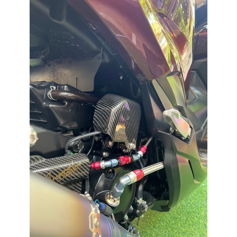 ฝาครอบปั๊ม ABS เพียวคาร์บอนแท้ FORZA300-350(ปี2020ขึ้นไป) ผ้าดำลาย2