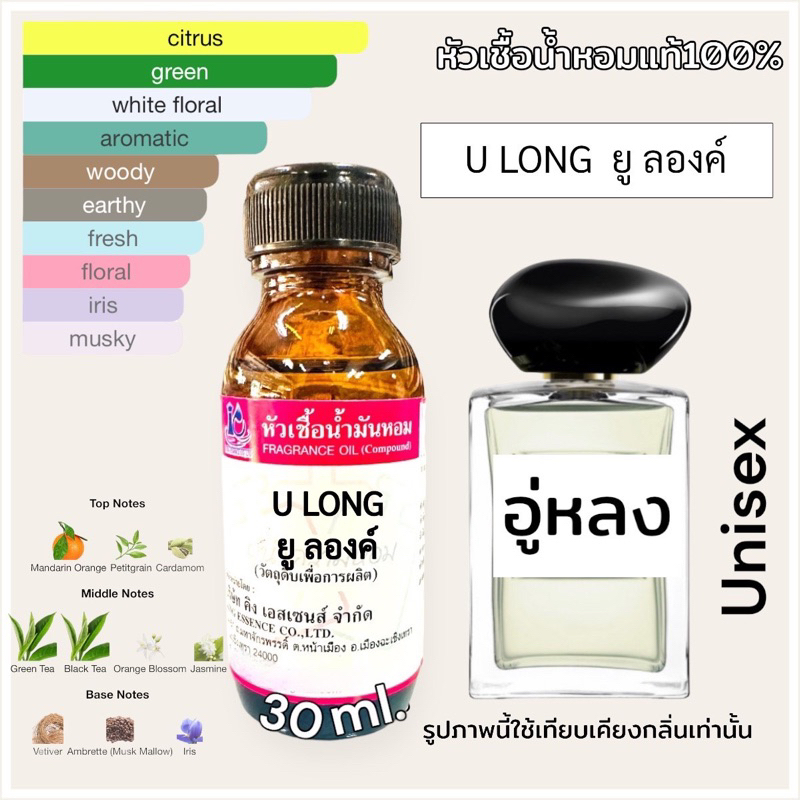 หัวเชื้อน้ำหอม 100% กลิ่น ยูลอง ULONG 30ml.