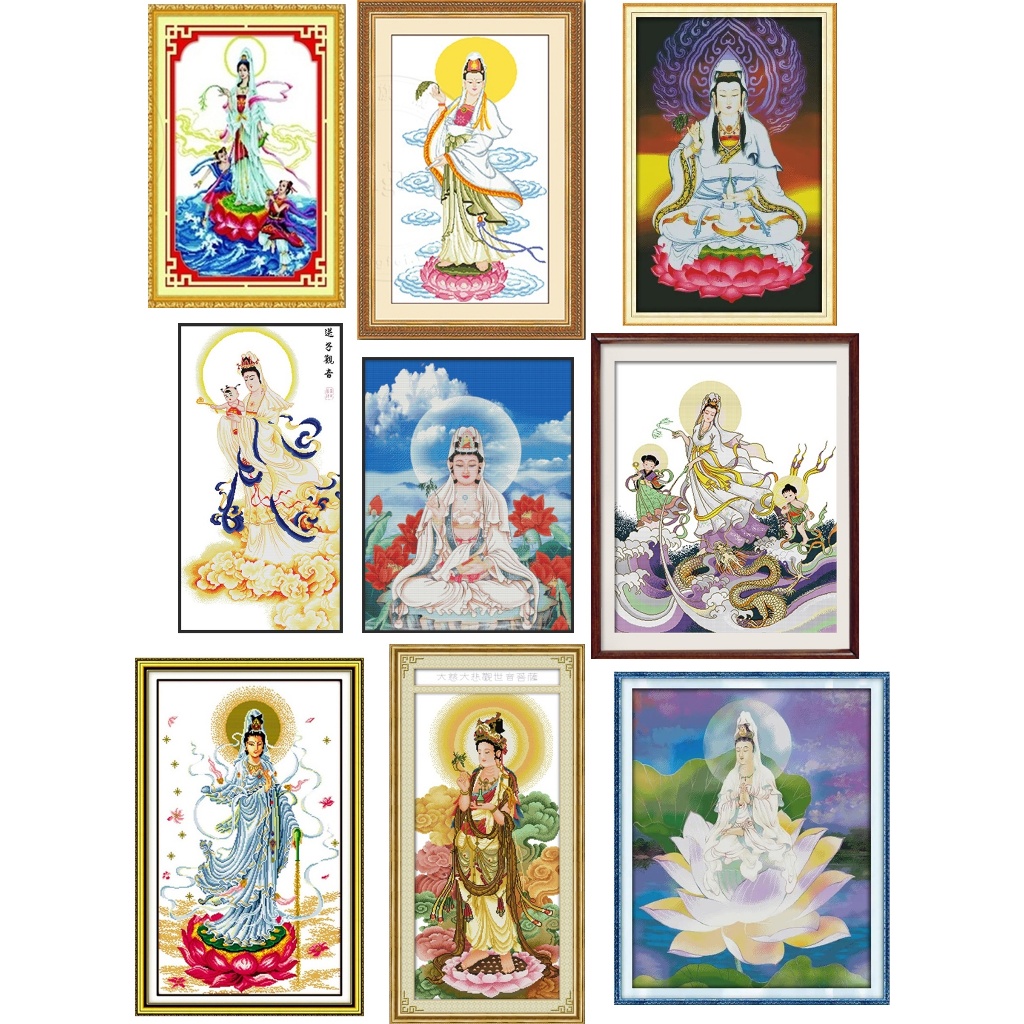 ชุดปักครอสติช เจ้าแม่กวนอิม 14ct (Drop of water Cross stitch kit)