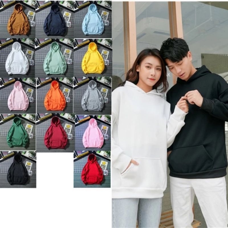 เสื้อกันหนาวฮู้ด​ แบบสวม สีพื้น สไตล์ hippop