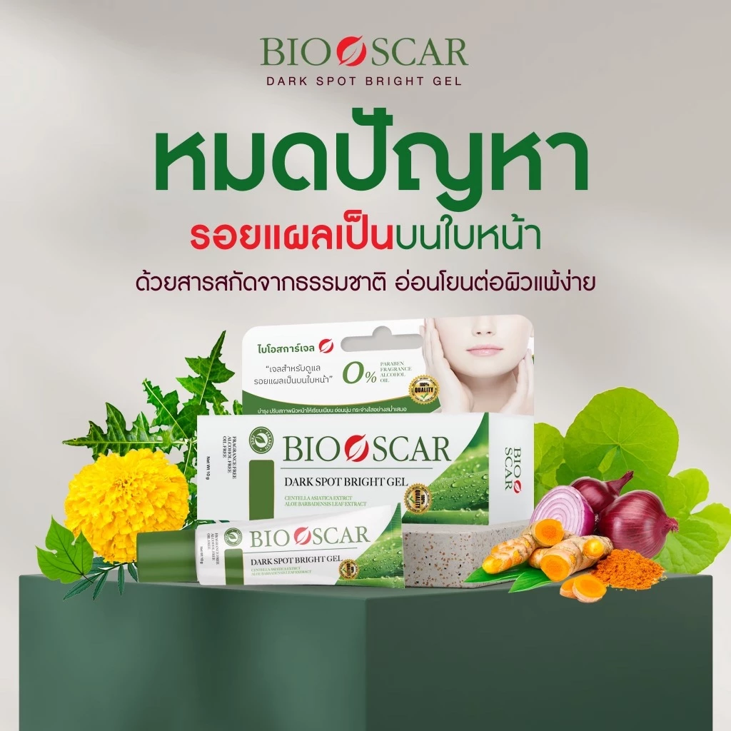 Bioscar ไบโอสการ์เจล ลบรอยแผลเป็น ขาลาย ตุ่ม รอยสิว น้ำเหลืองไม่ดี ผิวแพ้ง่ายใช้ได้ สูตรเข้มข้น สารสกัดจากธรรมชาติ thumbnail 9