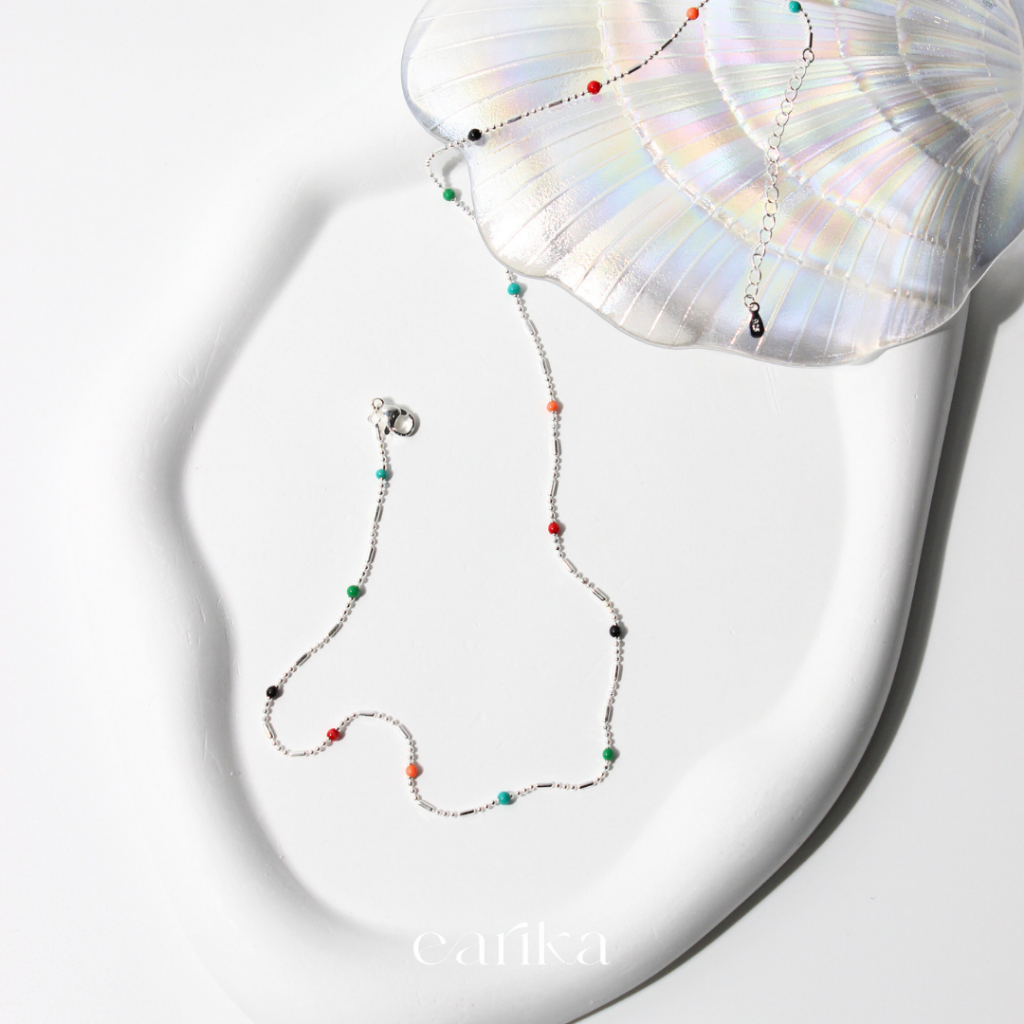 earika.earrings - candy beads necklace สร้อยคอลูกปัด เงินแท้ เหมาะสำหรับคนแพ้ง่าย