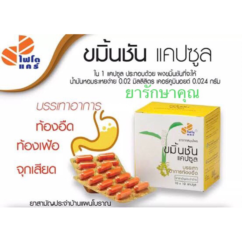 ขมิ้นชันแคปซูล องค์การเภสัชกรรม แก้ท้องอืด ขับลม ช่วยย่อย