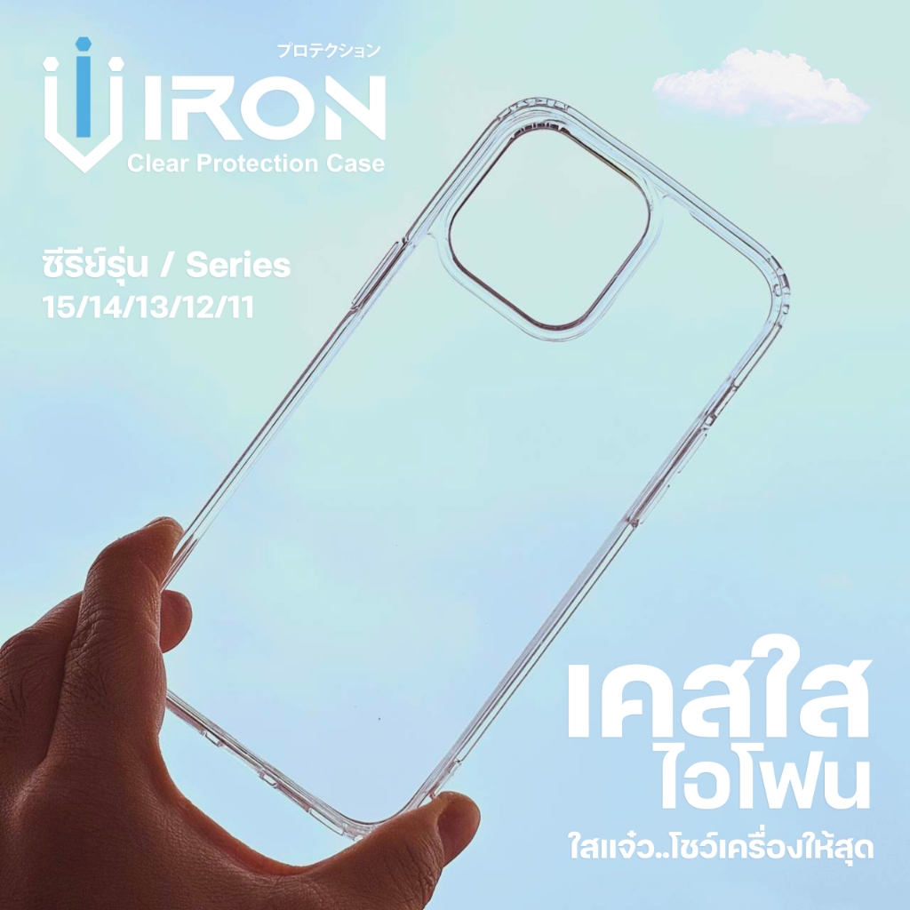 [เคสใส] สำหรับ ไอโฟน 17 16 15 14 13 12 11 ซีรีย์ กันกระแทกรอบด้าน วัสดุ TPU+PC คุณภาพสูง เคสมือถือ