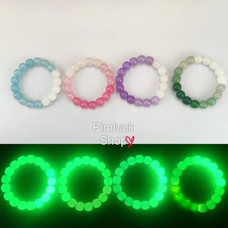 พร้อมส่งร้านไทย กำไลลูปัดเรืองแสงสีหวาน