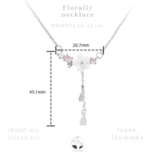 MNL💗Florally จี้ดอกไม้ สีชมพูขาว ยกมาทั้งสวน สร้อยคอแฟชั่นเงินแท้ เครื่องประดับผู้หญิง สไตล์เกาหลีมินิมอล น่ารัก ของขวัญ