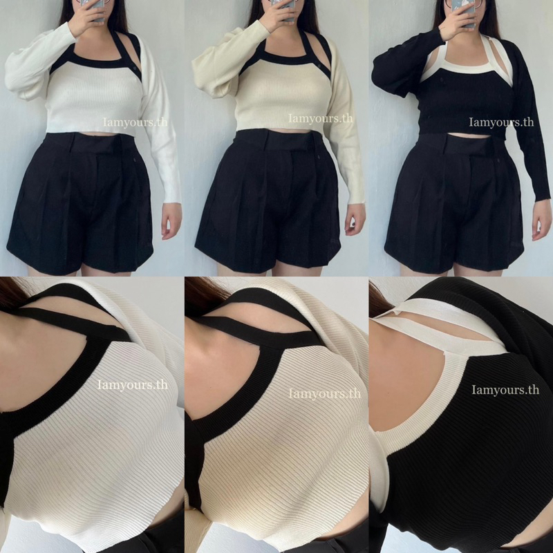 Bagel Set เซตไหมพรมคล้องคอกับเสื้อคลุม