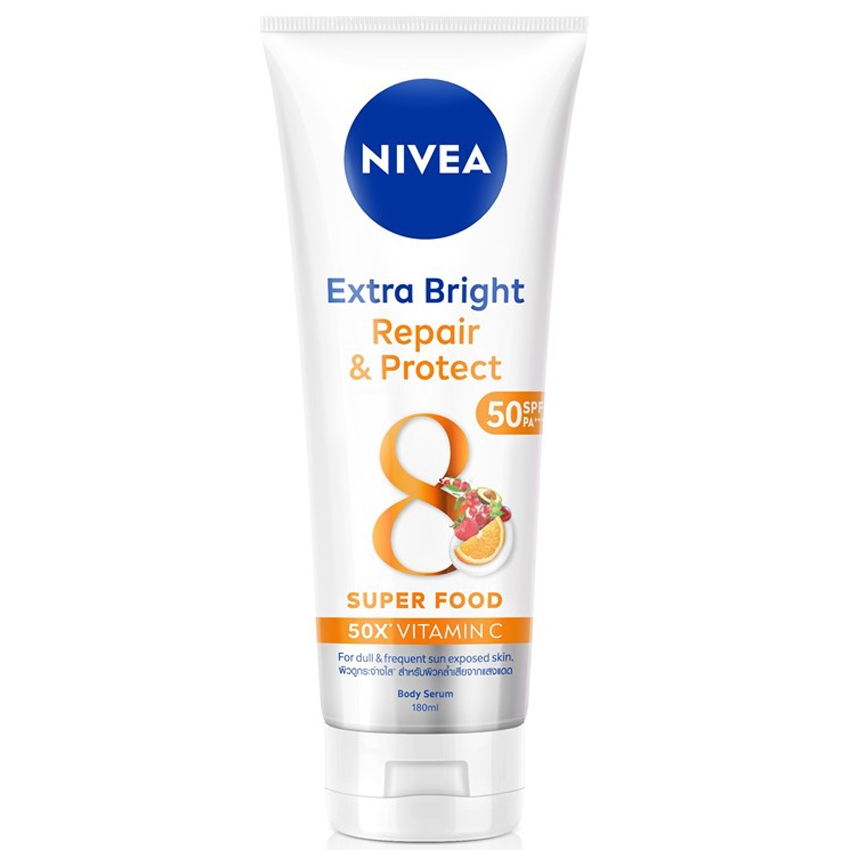 นีเวีย เอ็กซ์ตร้า ไวท์ รีแพร์ แอนด์ โพรเทค เซรั่ม SPF50 180 มล. NIVEA EXTRA WHITE REPAIR & PROTECT SERUM SPF50 180 ML.