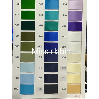 Missribbin New! ริบบิ้นซาตินNoah 10มม (สี1/2) แบบ2หน้า ยกม้วน 33 หลา คุณภาพดี สีสวย สต็อกพร้อมส่ง แบรนด์โนอาห์