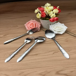 OKUMI_SHOP ช้อน ส้อม สแตนเลส1คู่ อย่างดี ***0008 (สุ่มลาย)