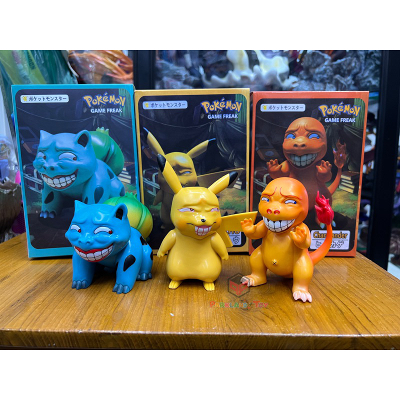 Model Pokemon โปเกมอน ปิกาจู ริซาร์ดอน ฟูชิกิดาเนะ แบบล้อเลียน ยิ้ม โมเดล ตลก 🔥สินค้าพร้อมส่ง🔥 สูง 10 เซ็น