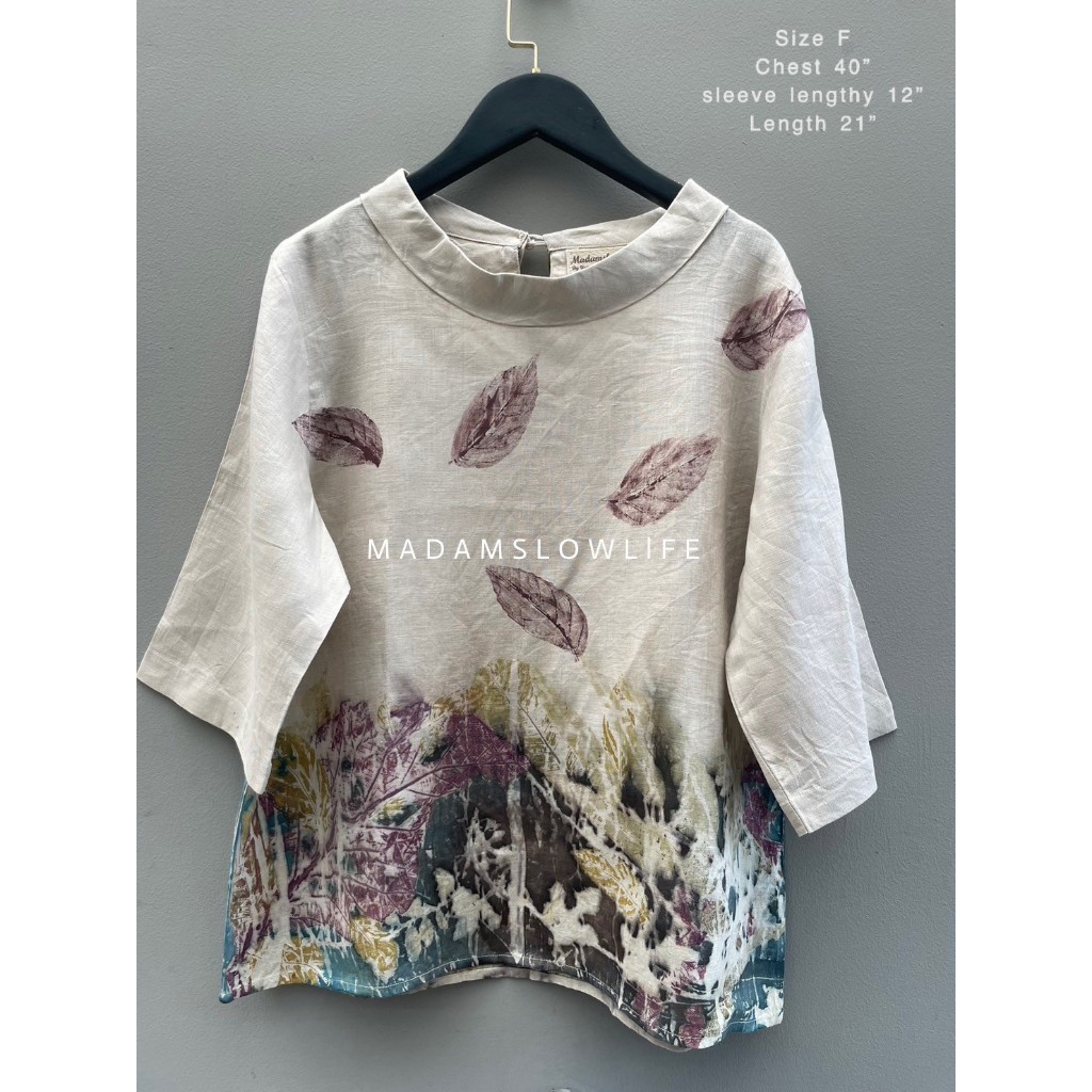 เสื้อลินิน eco-print Size F