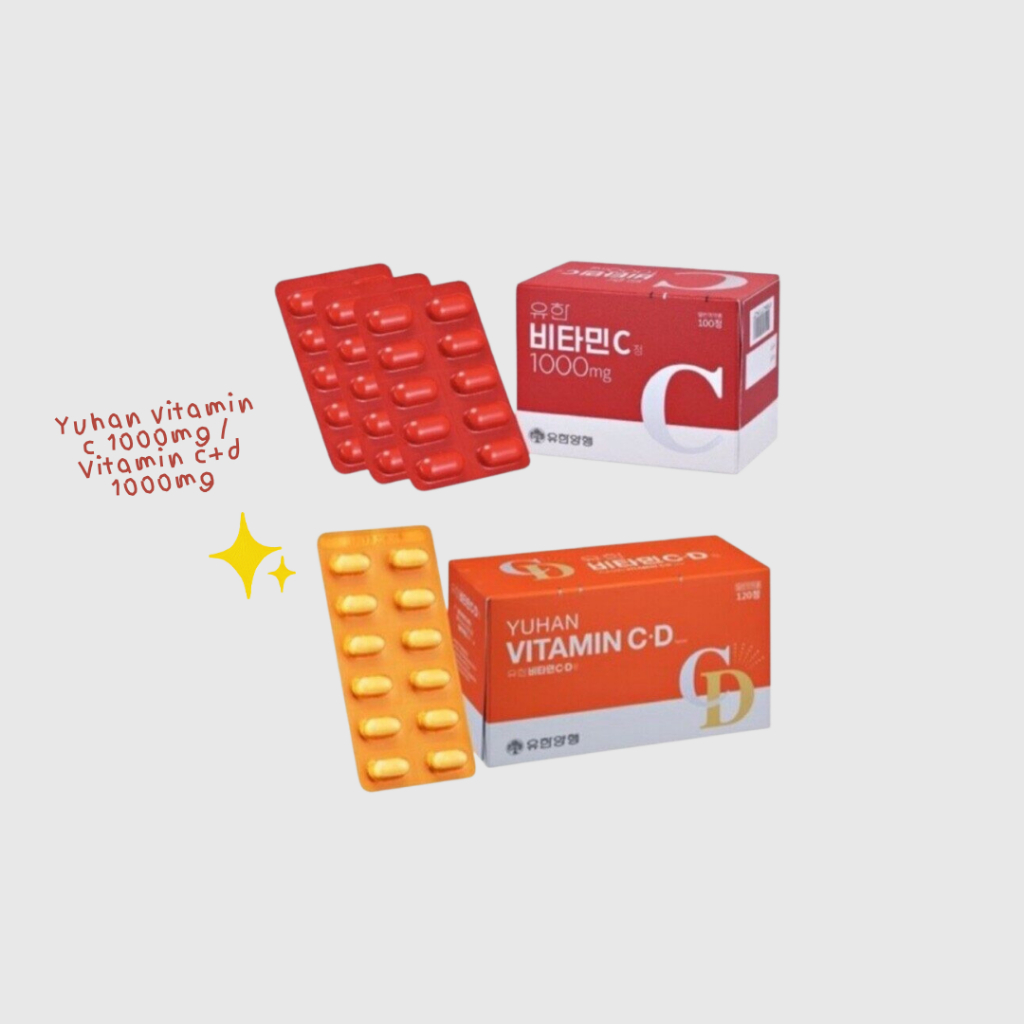 (พร้อมส่ง⚡️ของแท้100%) วิตามินซีพี่จุน Yuhan vitamin c 1000mg / Vitamin c+d 1000mg