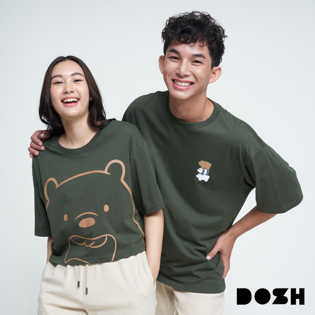 DOSH OVERSIZED T-SHIRTS WE BARE BEARS เสื้อยืดโอเวอร์ไซส์ DBBMT5049-DG