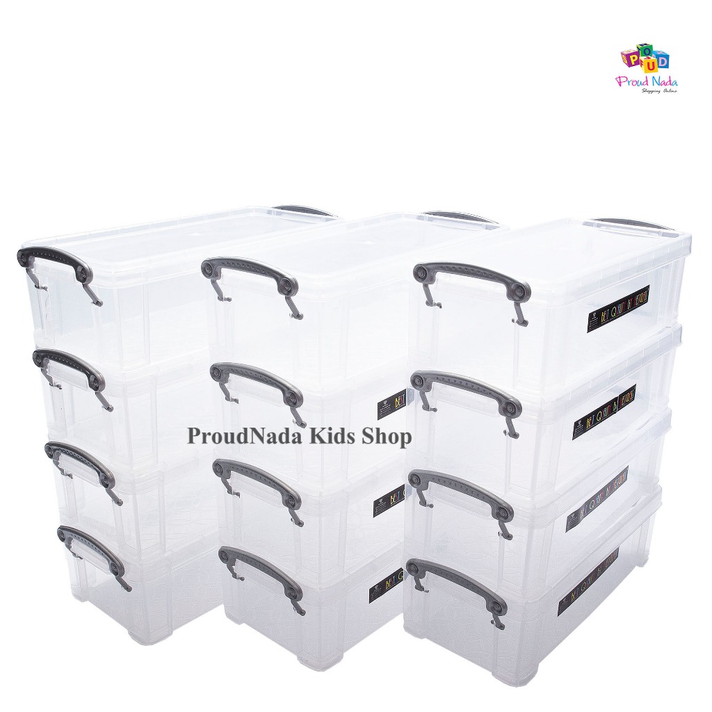 (1โหล) กล่องอเนกประสงค์ มีฝาล็อค(ใส)UNI-WARE STACKABLE OFFICE BOX NO.17022