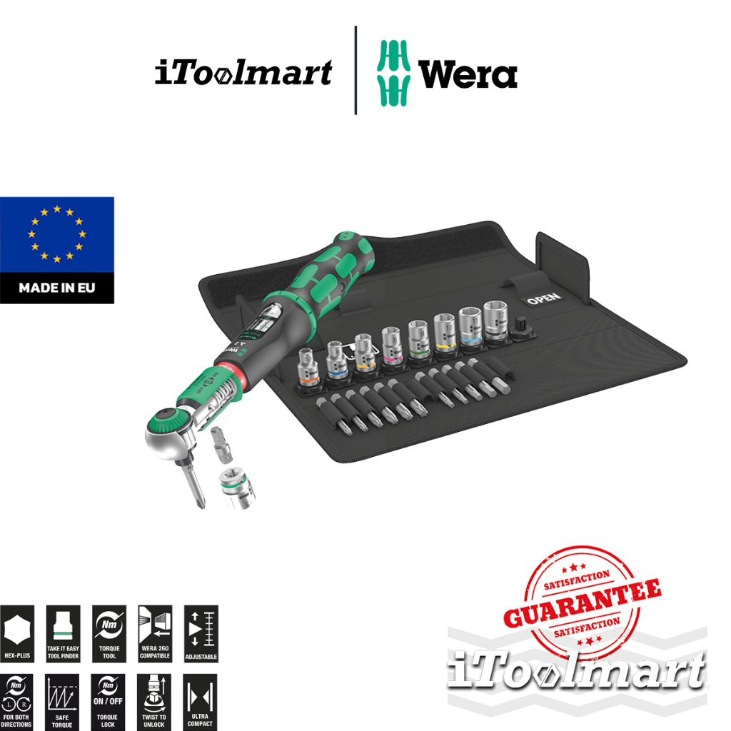 WERA ชุดประแจปอนด์ Safe-Torque A 2 Set 1 2-12 Nm 05075832001