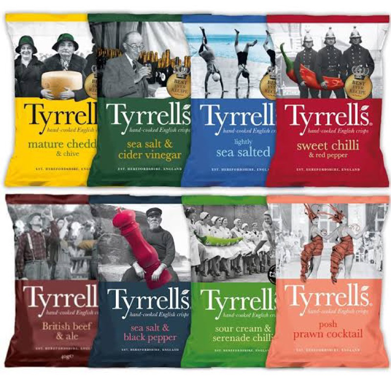 Tyrrells chips  มันฝรั่งทอดกรอบจากUK🇬🇧 4รสชาติ 150กรัม