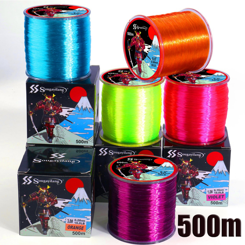 Sougayilang สายการประมง สายการประมงไนลอน 500m 7LB-38LB สายการประมงที่ทนทานต่อการสึกหรอสูง
