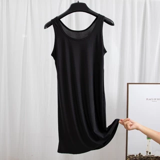 #4183 เสื้อซับในผ้าโพลี ขนาดยาว ผ้าเกรดพรีเมี่ยม ผ้านิ่มเด้งใส่สบาย ไม่ร้อน #ชุดกระโปรงซํบใน--L XL XXL