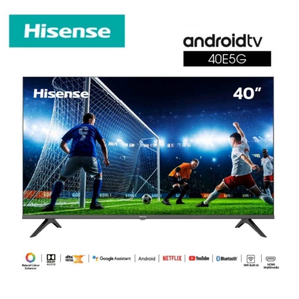 Hisense สมาร์ททีวี 40 นิ้ว LED FHD Android TV (รุ่น 40E5G) Wifi Google assistant &amp; Netflix &amp; Youtube  สั่งงานด้วยเสียง