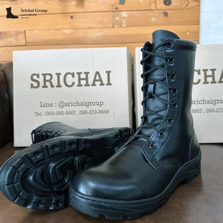 Combat Boots / คอมแบท รุ่น US03/US03C หนังขัดมัน พื้นรถถัง พื้นเบา by Srichaigroup