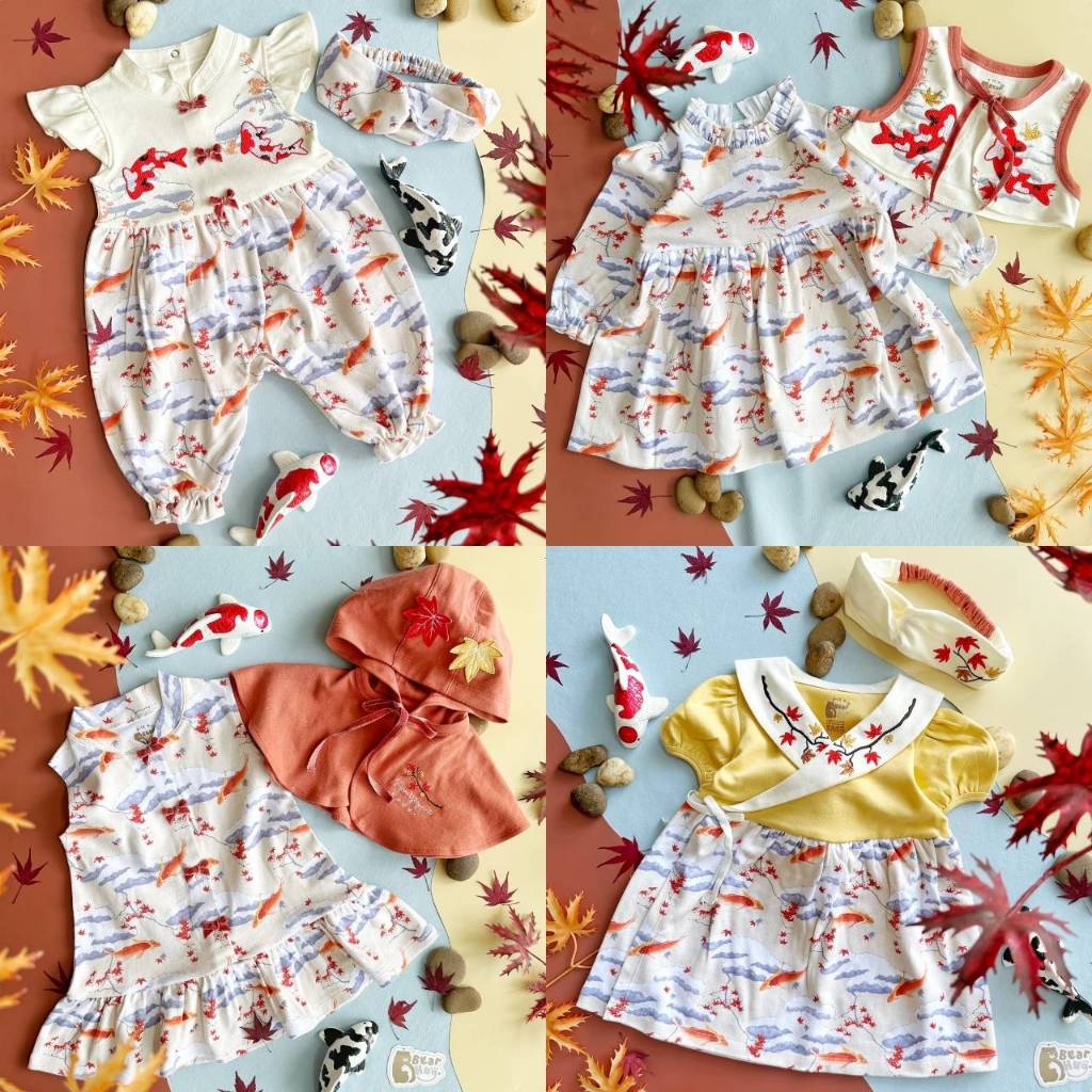 On Sale‼️𝐁𝐞𝐚𝐫 𝐇𝐮𝐠 ชุดตรุษจีน ชุดเด็กผู้หญิง ชุดตรุษจีน 3M-5Y
