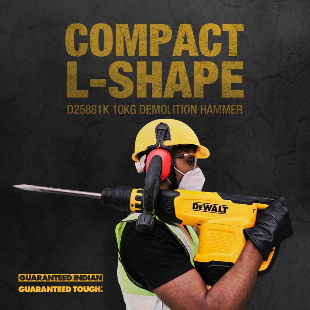 DeWALT D25881K เครื่องสกัด 10 กก. SDS-Max L-Shape Hammer