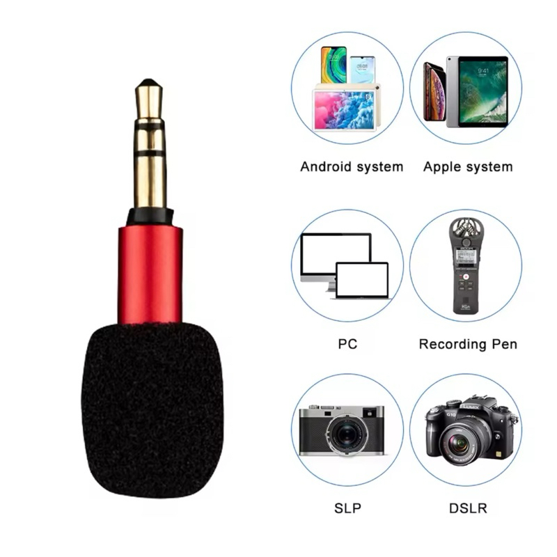 3.5มม.แบบพกพาขนาดเล็กIn-Line Mic Mini Omni-Directional Mic สำหรับ Sound Recorder โทรศัพท์มือถือสมาร์ทโฟนโทรศัพท์ Android