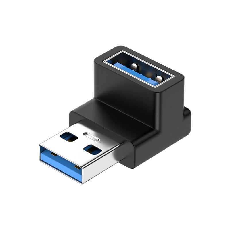 อะแดปเตอร์ต่อ USB 3.0 To USB M/F มุมฉาก90องศาขั้วต่อ USB 10Gbps สำหรับตัวแปลงปลั๊กต่อสำหรับพีซีตัวผู้เป็นตัวเมีย