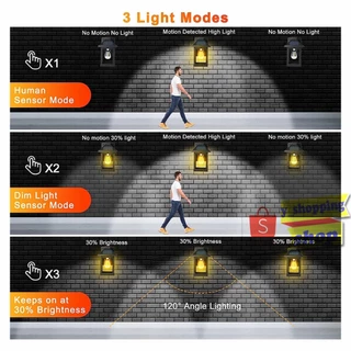HW999ไฟเหลือง โคมไฟตกแต่งบ้าน ไฟโซล่าเซลล์เซ็นเซอร์ 3 LED ใหญ่ เพิ่มความสวยงาม