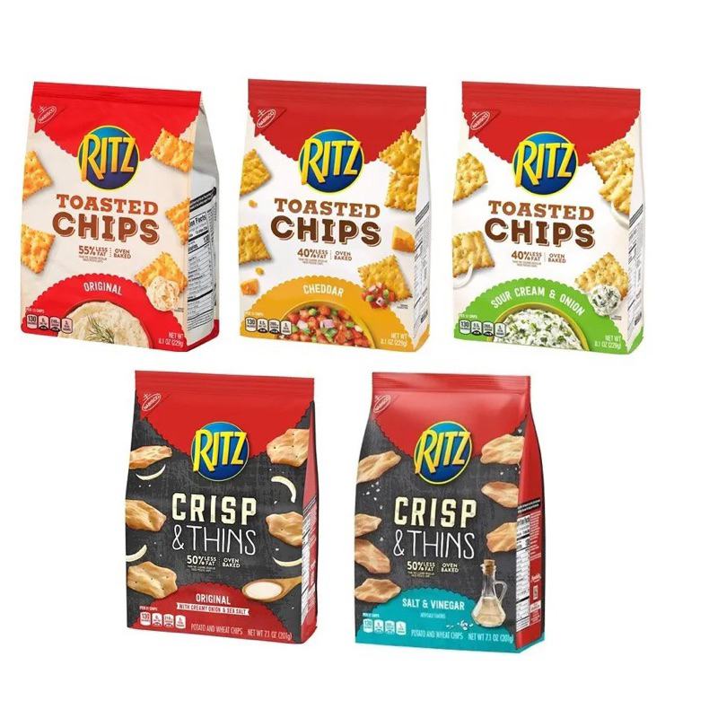 Ritz Toasted chips 230g. ริทซ์ โทสชิปส์ รสชีส / รสซาวครีม นำเข้าจากอเมริกา🇺🇸 ห่อใหญ่