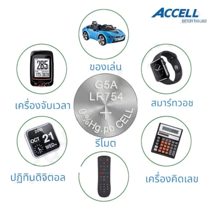 ถ่านag5 lr754 ถ่านกระดุม AG5  A13 L754 PR48 LR48 39 เครื่อง​ช่วย​ฟัง​ ของเล่น เครื่องไฟฟ้า