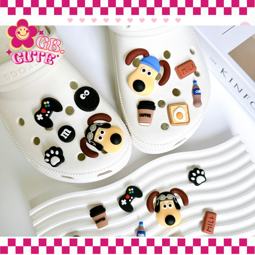 ตัวติดรองเท้า Jibbitz ลาย The Gromit 1 เซ็ท จำนวน 10 ชิ้น ตกแต่งรองเท้า สินค้าพร้อมส่งจากไทย จัดส่งเร็ว