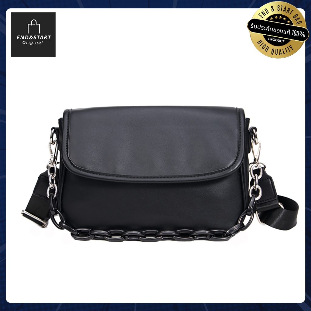 BAGB020 กระเป๋า END&START  กระเป๋าสะพายข้าง ถอดถือได้ เนื้อผ้าหนังพียูกันน้ำ