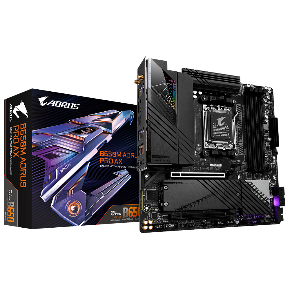 MAINBOARD (เมนบอร์ด) GIGABYTE B650M AORUS PRO AX (DDR5) (SOCKET AM5) (MICRO-ATX)