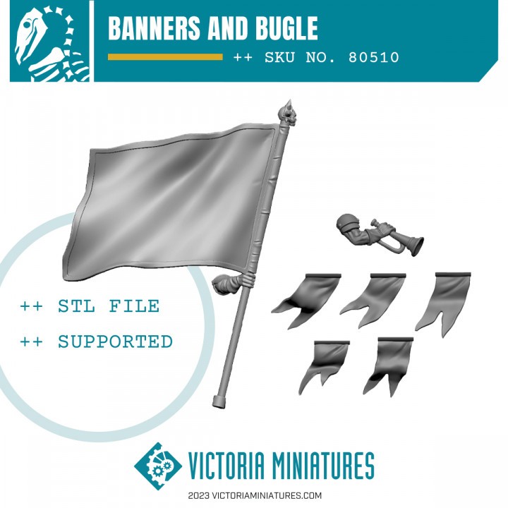Banners and bugle wargame miniature part