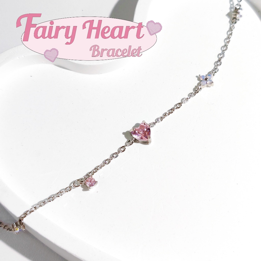 Fairybaby สร้อยข้อมือ Fairy Heart Bracelet สร้อย หัวใจ สร้อยข้อมือเงินแท้