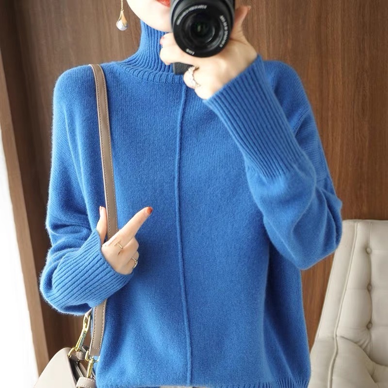 (พร้อมส่ง/98168#) เสื้อกันหนาวไหมพรมผู้หญิงแขนยาวคอเต่า เนื้อผ้านุ่มใส่สบาย